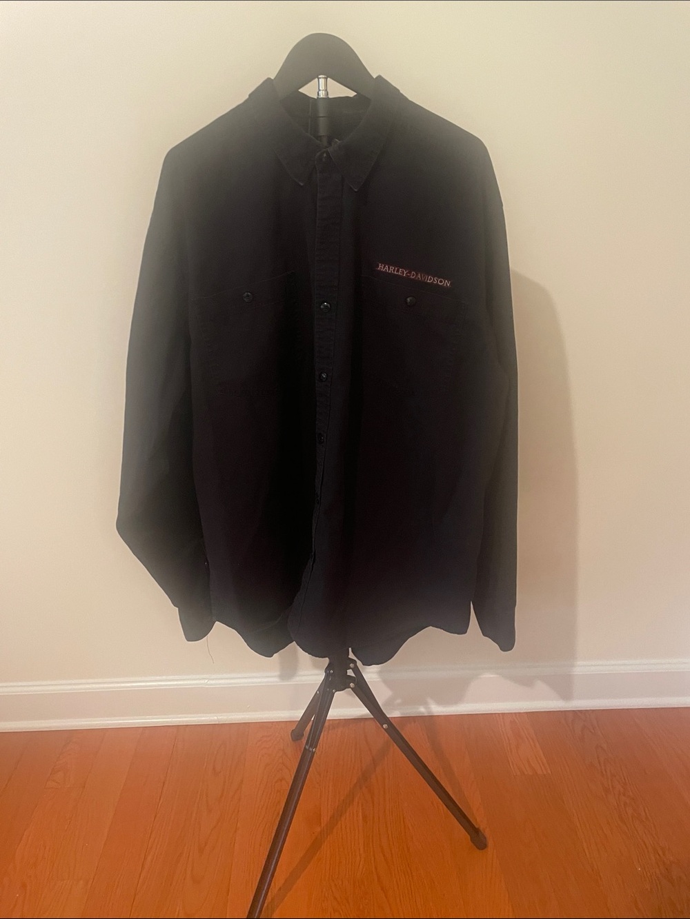Harley-Davidson Black Button-Up Shirt with Small Logo